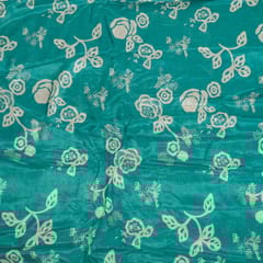 Sage Green Colour Muslin Digital Printed Fabric