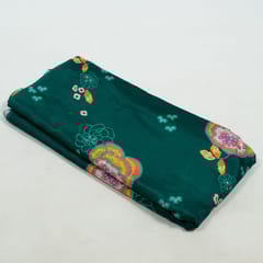 Peacock Green Colour Muslin Digital Printed Fabric