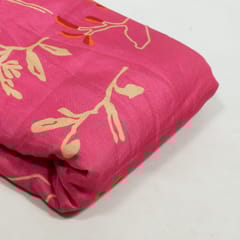 Pink Colour Muslin Digital Printed Fabric