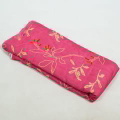 Pink Colour Muslin Digital Printed Fabric