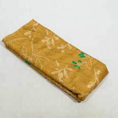 Mustard Colour Muslin Digital Printed Fabric