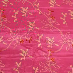 Pink Colour Muslin Digital Printed Fabric