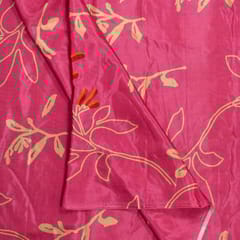 Pink Colour Muslin Digital Printed Fabric