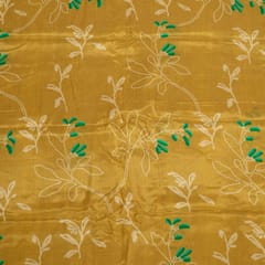 Mustard Colour Muslin Digital Printed Fabric