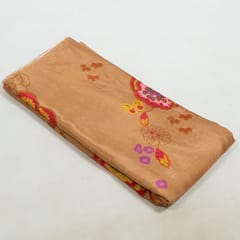 Beige Colour Muslin Digital Printed Fabric