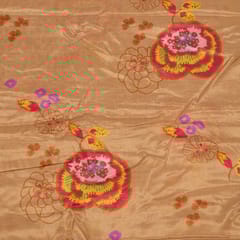 Beige Colour Muslin Digital Printed Fabric