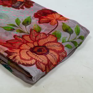 Move Colour Viscose Organza Floral Digital Printed Fabric