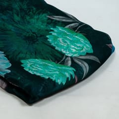 Green Colour Viscose Organza Floral Digital Printed Fabric