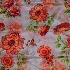 Move Colour Viscose Organza Floral Digital Printed Fabric
