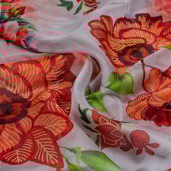 Move Colour Viscose Organza Floral Digital Printed Fabric
