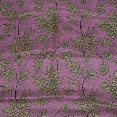 Purple Colour Viscose Organza Floral Digital Printed Fabric