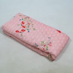 Pink Colour Cotton Orbit Booti Floral Digital Printed Fabric