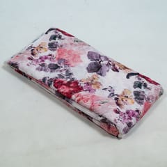 Multi Colour Cotton Chikan Floral Printed Fabric