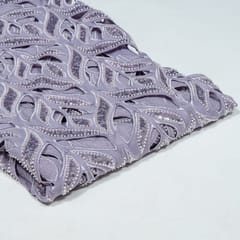 Lavender Colour Crepe Cutwork Fabric