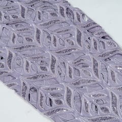 Lavender Colour Crepe Cutwork Fabric