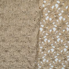 Beige Colour Crepe Cutwork Fabric