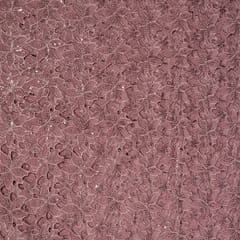 Onion Pink Colour Crepe Cutwork Fabric