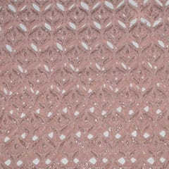 Pink Colour Crepe Cutwork Fabric