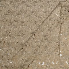 Beige Colour Crepe Cutwork Fabric