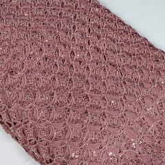 Onion Pink Colour Crepe Cutwork Fabric