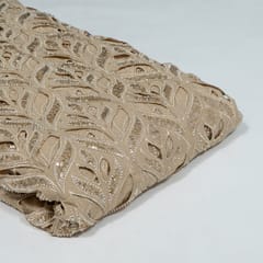 Beige Colour Crepe Cutwork Fabric