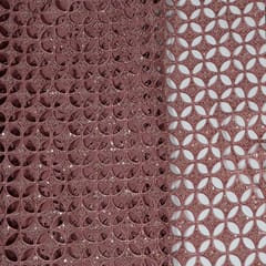 Onion Pink Colour Crepe Cutwork Fabric