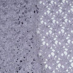 Lavender Colour Crepe Cutwork Fabric