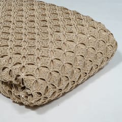 Beige Colour Crepe Cutwork Fabric