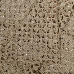 Beige Colour Crepe Cutwork Fabric
