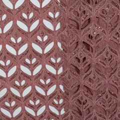 Onion Pink Colour Crepe Cutwork Fabric