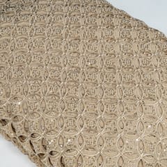 Beige Colour Crepe Cutwork Fabric
