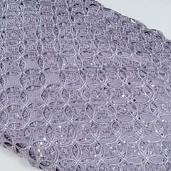 Lavender Colour Crepe Cutwork Fabric