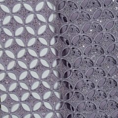 Lavender Colour Crepe Cutwork Fabric