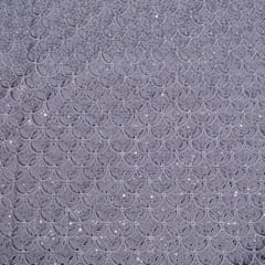 Lavender Colour Crepe Cutwork Fabric