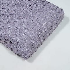 Lavender Colour Crepe Cutwork Fabric