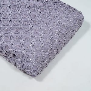 Lavender Colour Crepe Cutwork Fabric