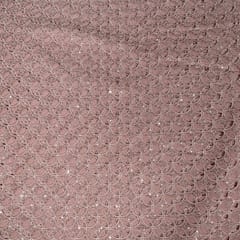 Pink Colour Crepe Cutwork Fabric