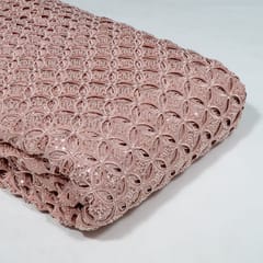 Pink Colour Crepe Cutwork Fabric