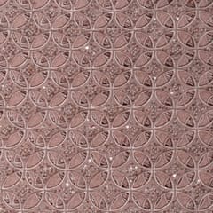 Pink Colour Crepe Cutwork Fabric