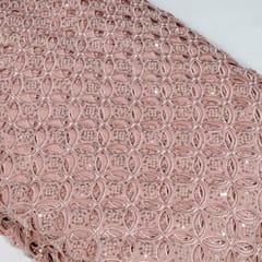Pink Colour Crepe Cutwork Fabric