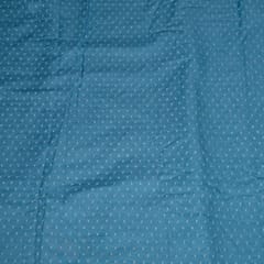 Blue Colour Denim Cutwork Embroidered Fabric