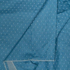 Blue Colour Denim Cutwork Embroidered Fabric