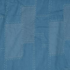 Blue Colour Self Denim Fabric
