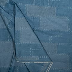 Blue Colour Self Denim Fabric
