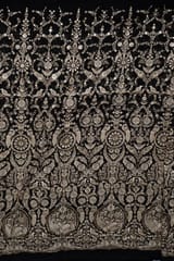 Black Colour Georgette Embroidered Fabric