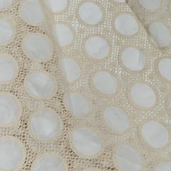 White Colour Cotton Cutwork Embroidered Fabric