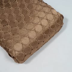 Brown Colour Chemical Lace Cutwork Fabric