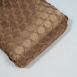 Brown Colour Chemical Lace Cutwork Fabric