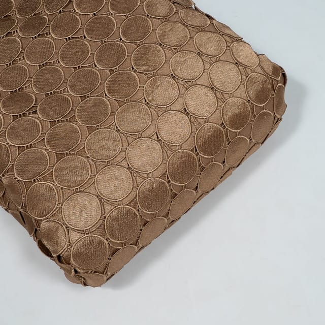 Brown Colour Chemical Lace Cutwork Fabric