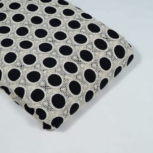 Black Colour Cotton Cutwork Embroidered Fabric
